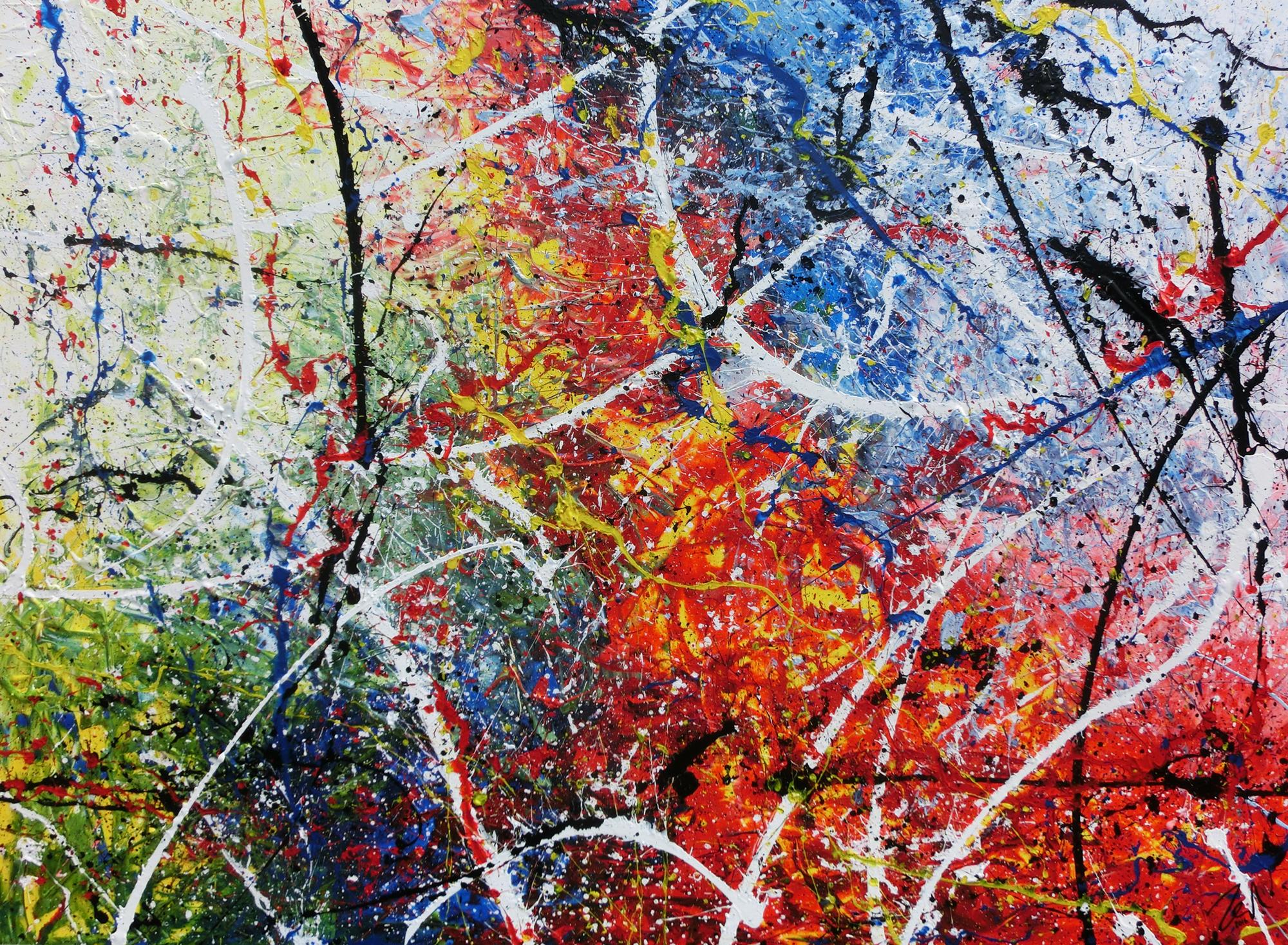 Modernes sehr großes abstraktes Acrylgemälde