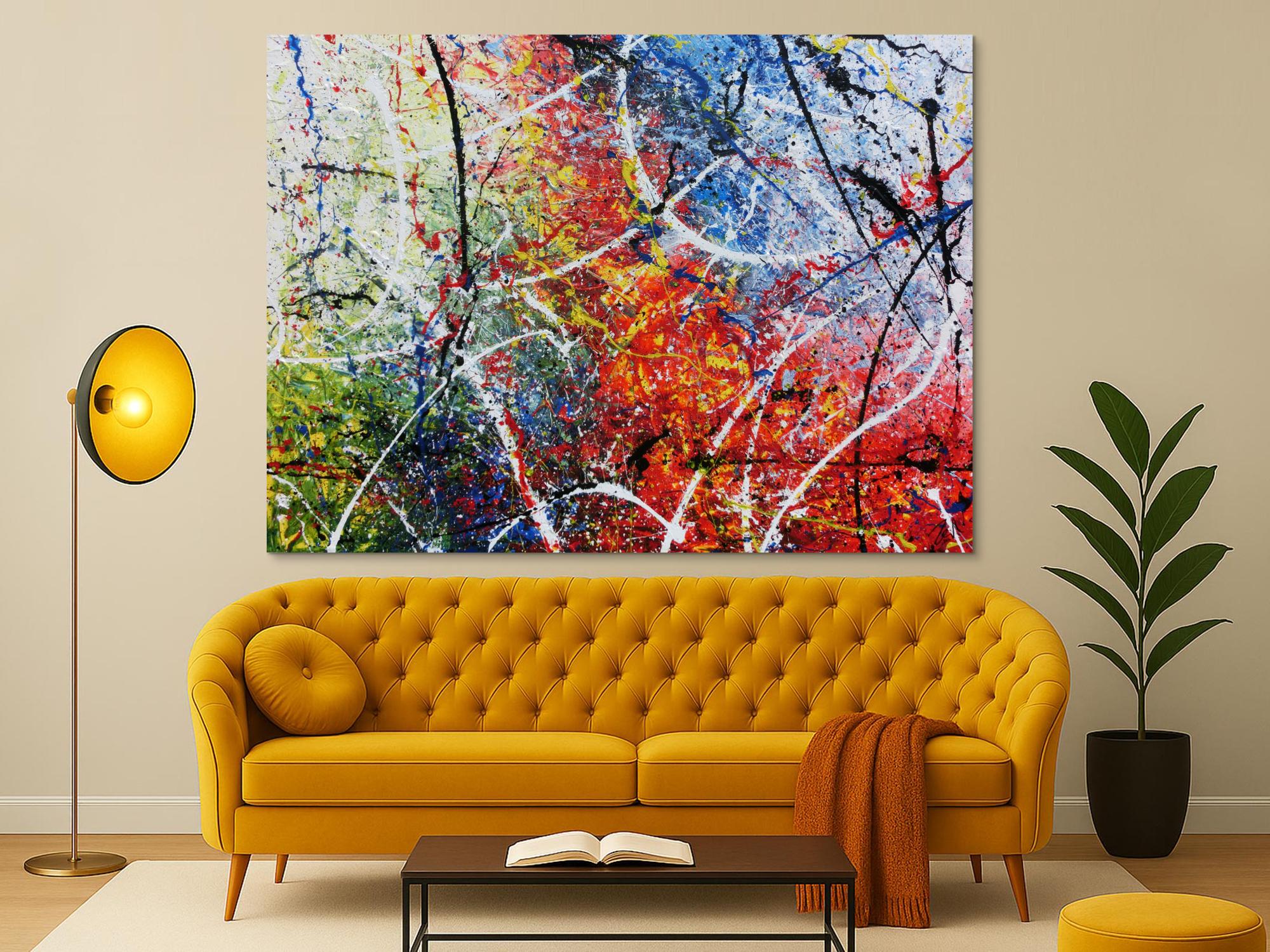 Modernes sehr großes abstraktes Acrylgemälde