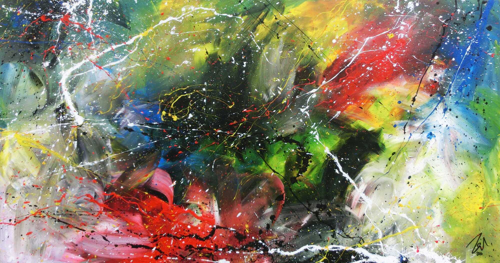Modernes Acrylbild abstrakt einzigartig und bunt