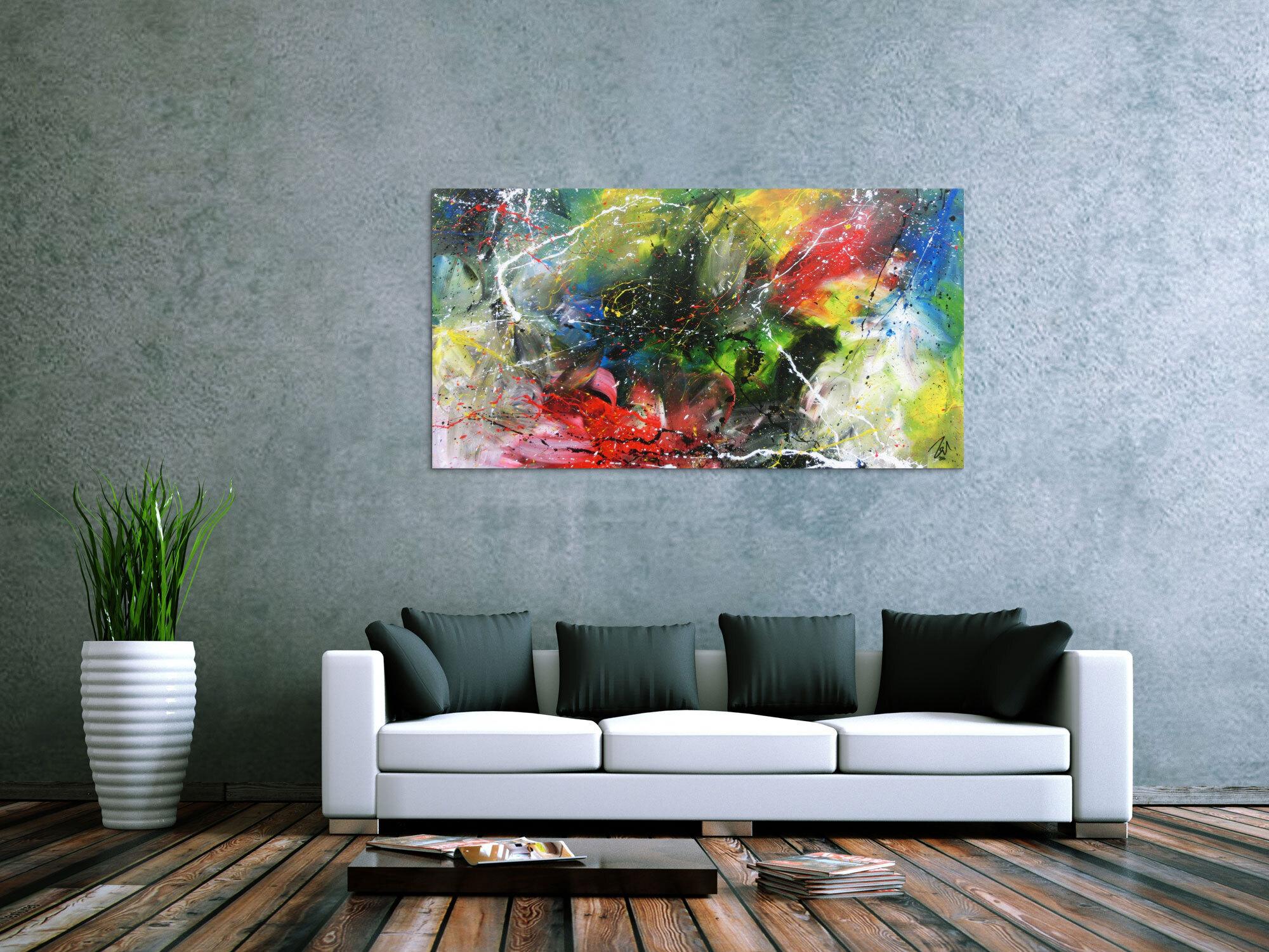 Modernes Acrylbild abstrakt einzigartig und bunt