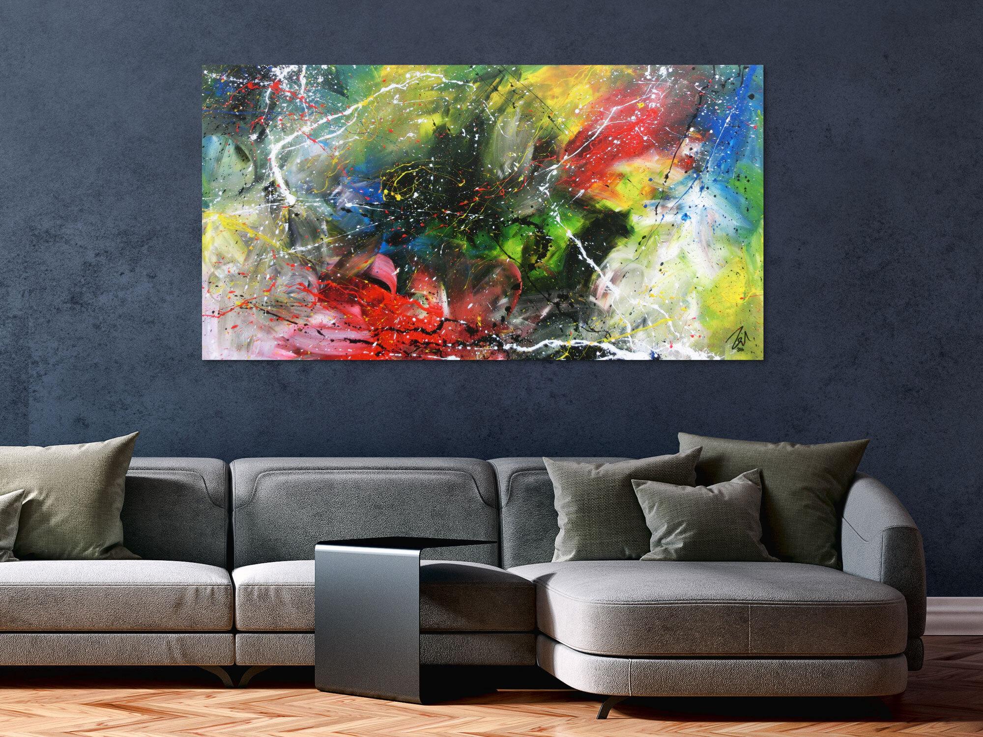 Modernes Acrylbild abstrakt einzigartig und bunt