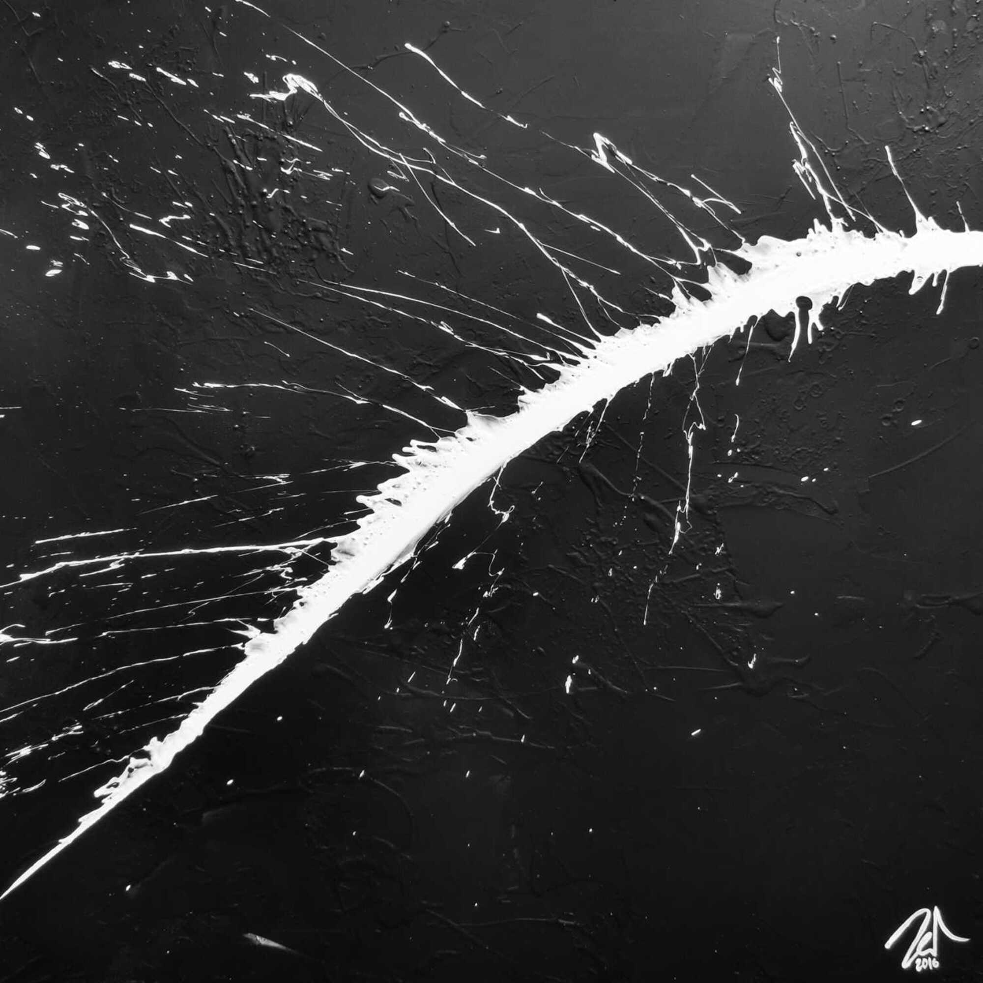 Modernes minimalistisches Acrylgemälde in schwarz weiß