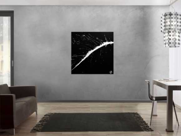 Modernes minimalistisches Acrylgemälde in schwarz weiß