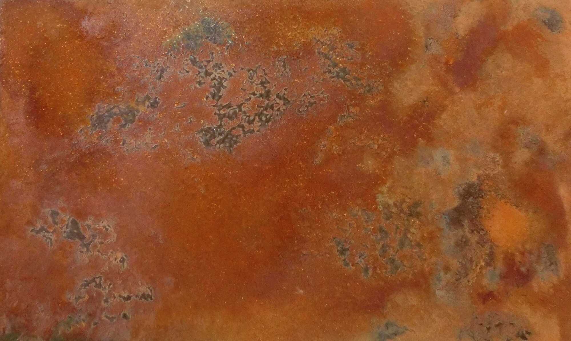 Abstraktes Gemälde aus echtem Rost