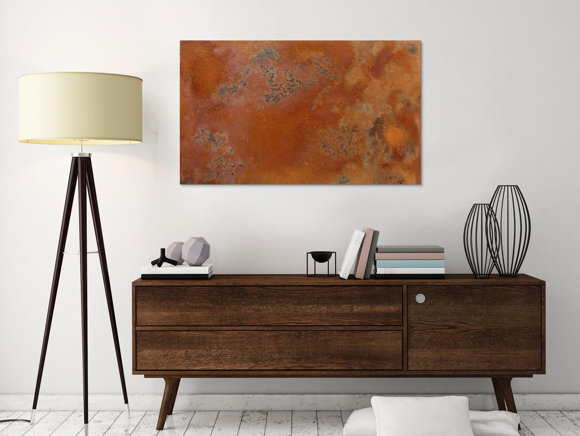 Abstraktes Gemälde aus echtem Rost