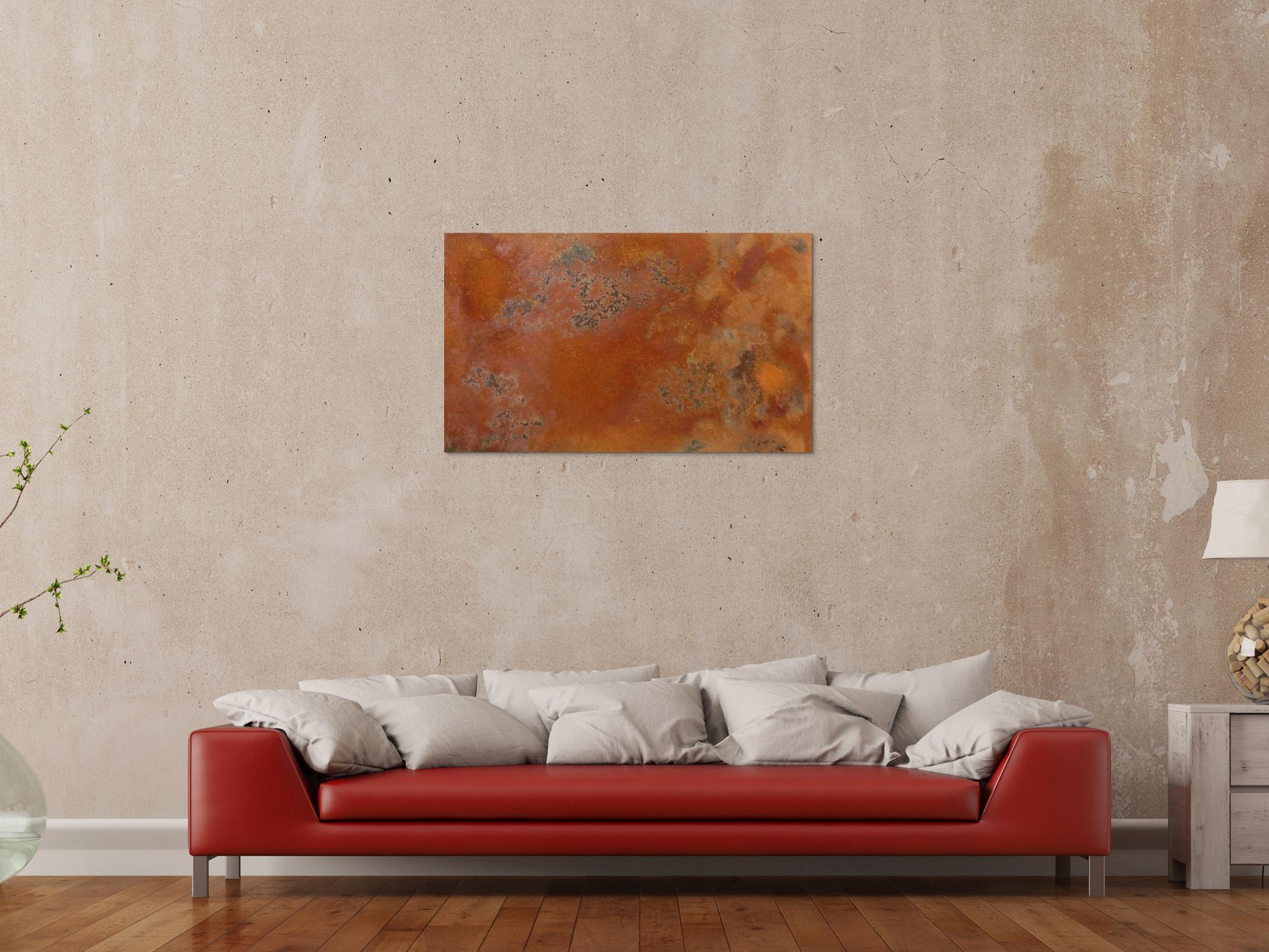 Abstraktes Gemälde aus echtem Rost