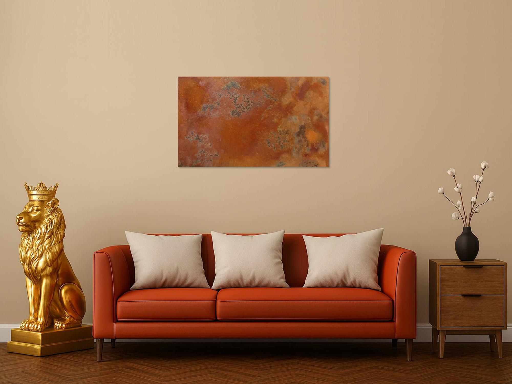 Abstraktes Gemälde aus echtem Rost