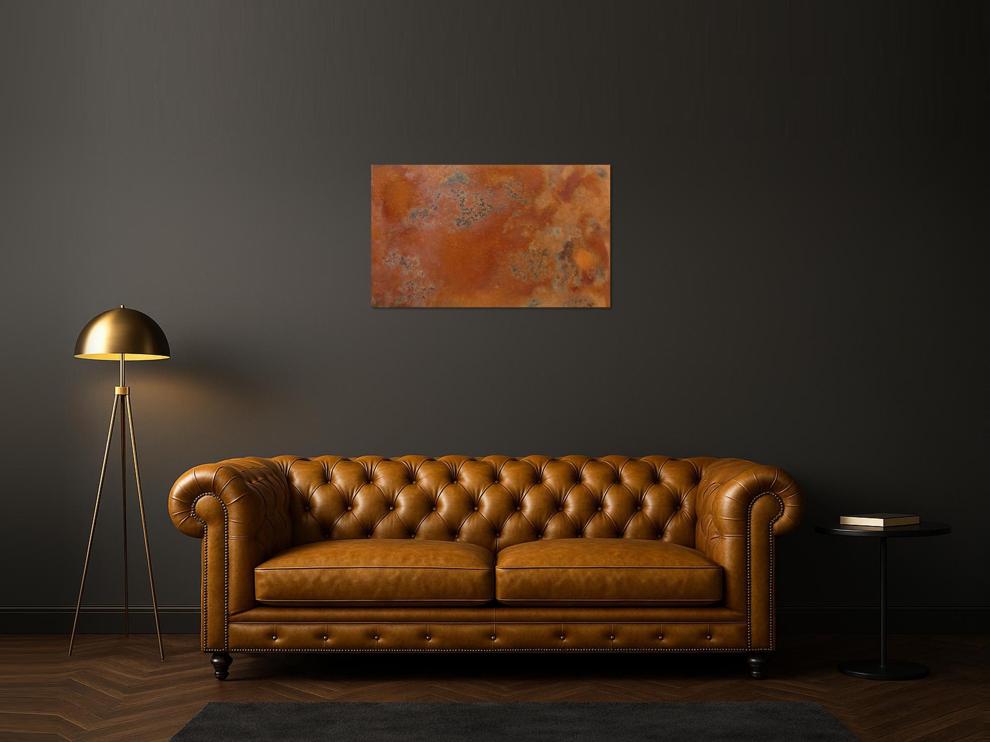 Abstraktes Gemälde aus echtem Rost