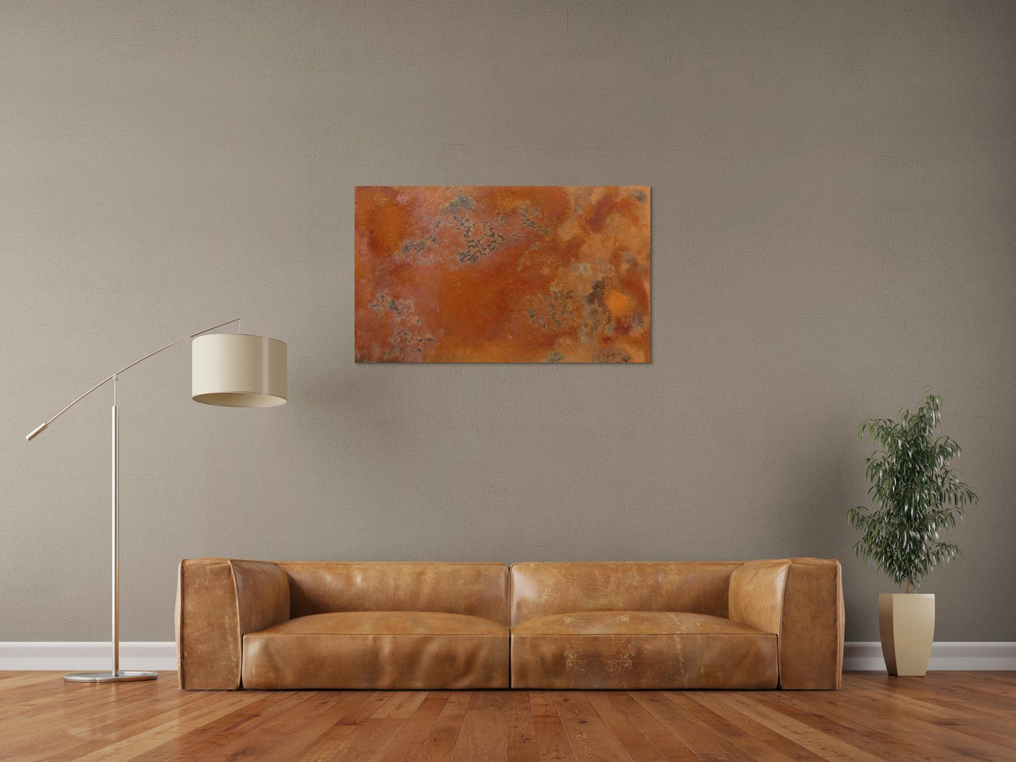 Abstraktes Gemälde aus echtem Rost