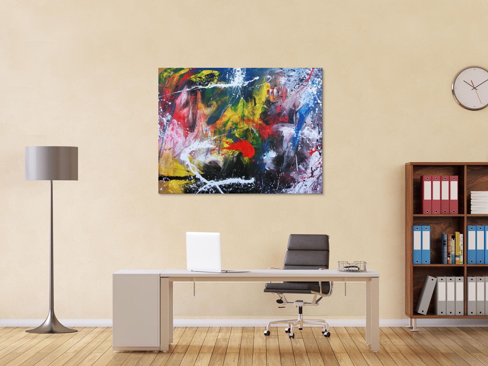 Buntes Acrlbild abstrakt modern mit vielen bunten Farben