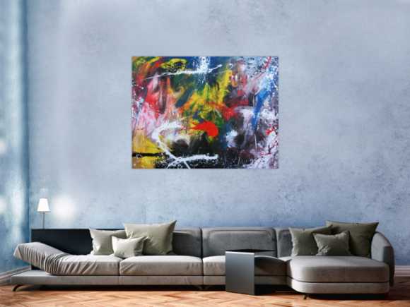 Buntes Acrlbild abstrakt modern mit vielen bunten Farben