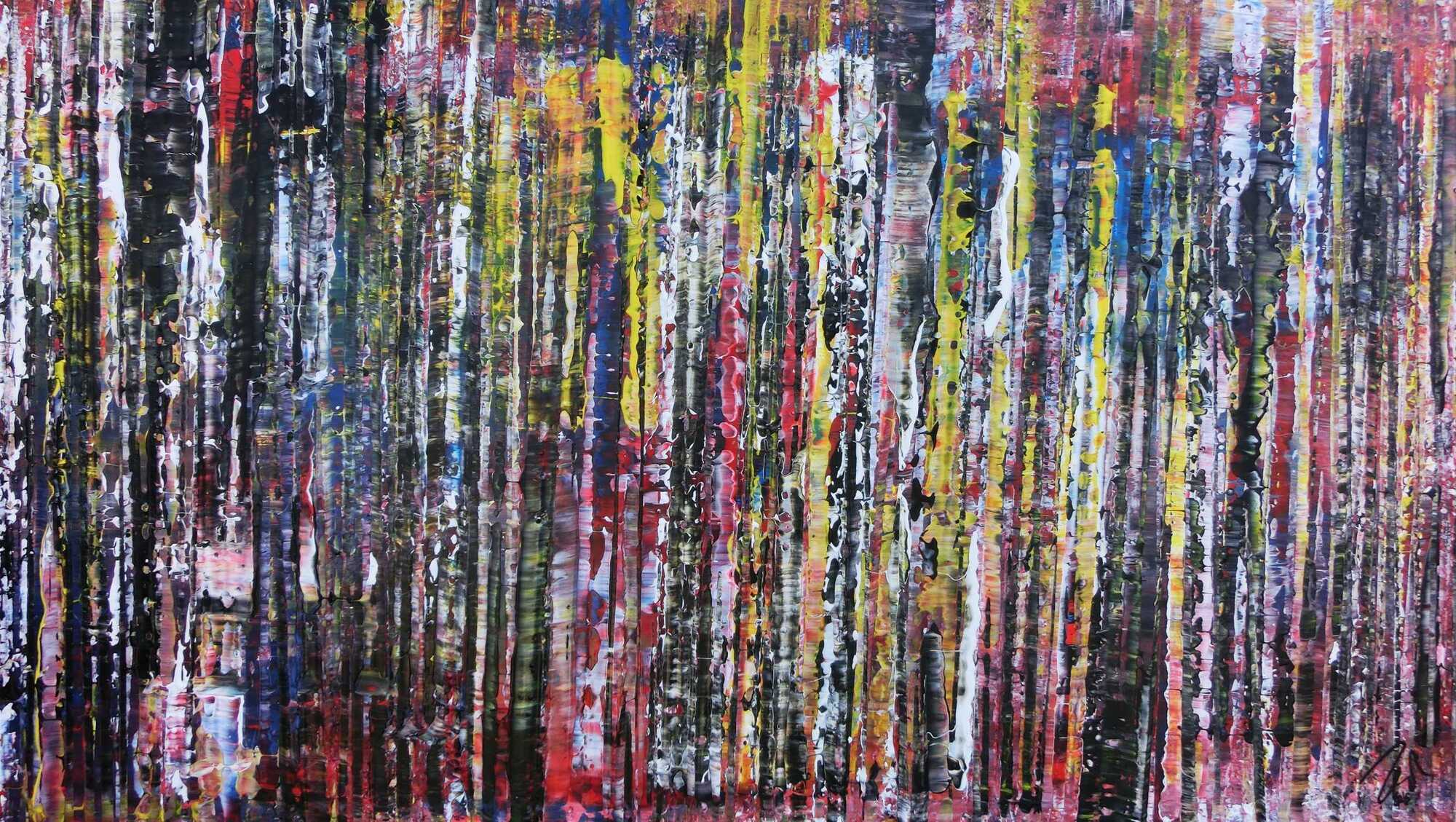 Abstraktes Acrylgemälde Spachteltechnik modern und bunt