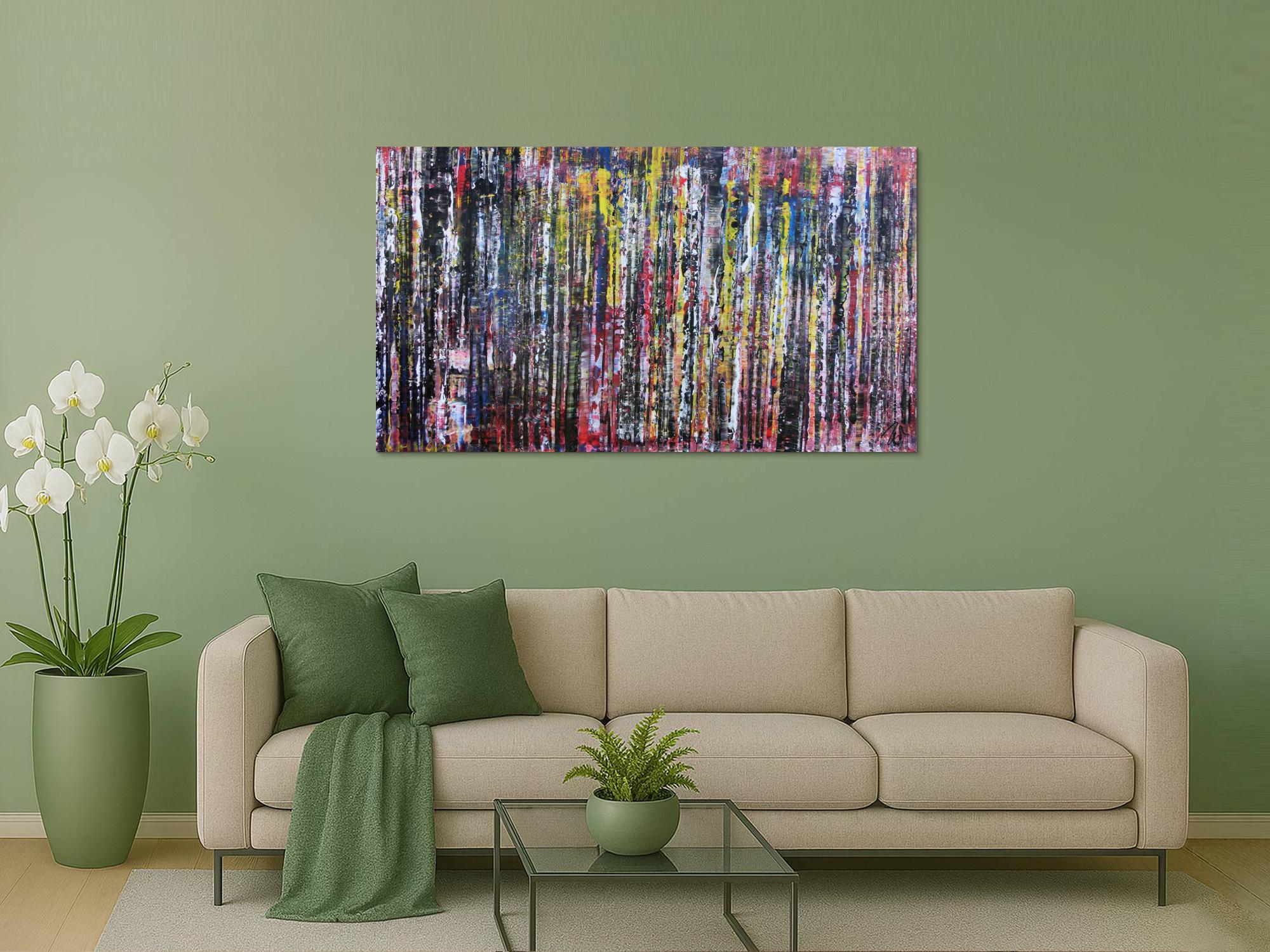 Abstraktes Acrylgemälde Spachteltechnik modern und bunt