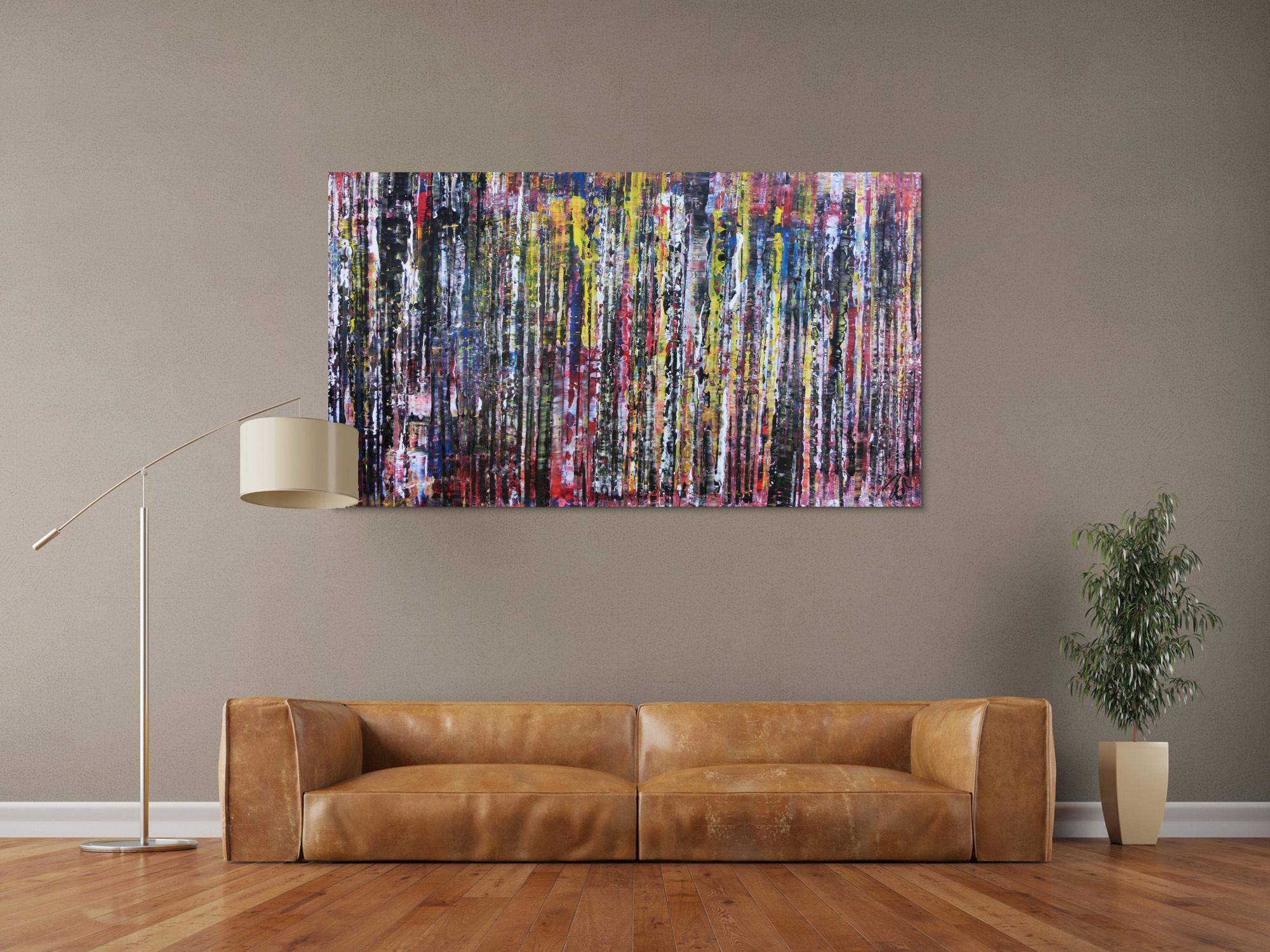 Abstraktes Acrylgemälde Spachteltechnik modern und bunt