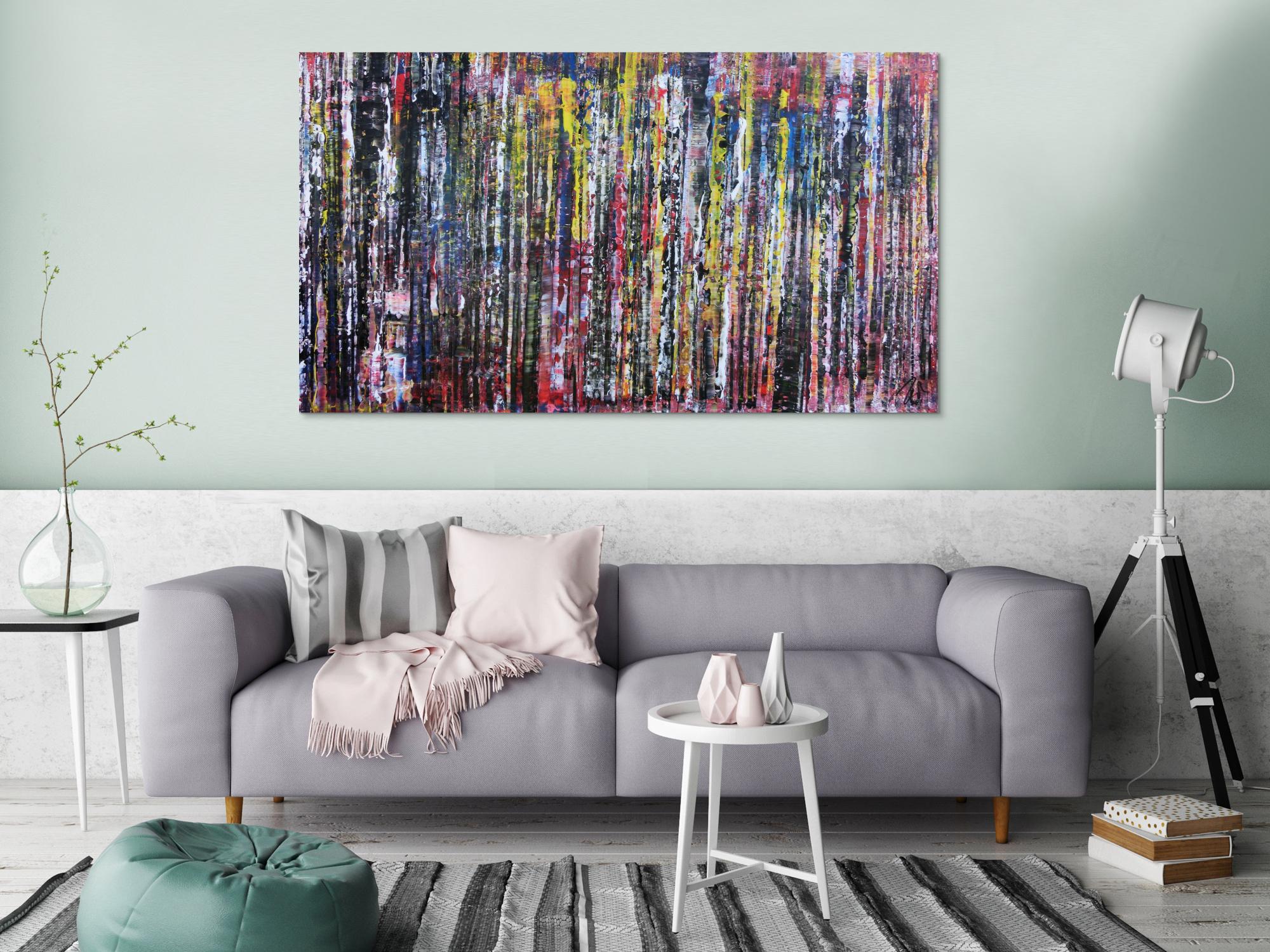 Abstraktes Acrylgemälde Spachteltechnik modern und bunt