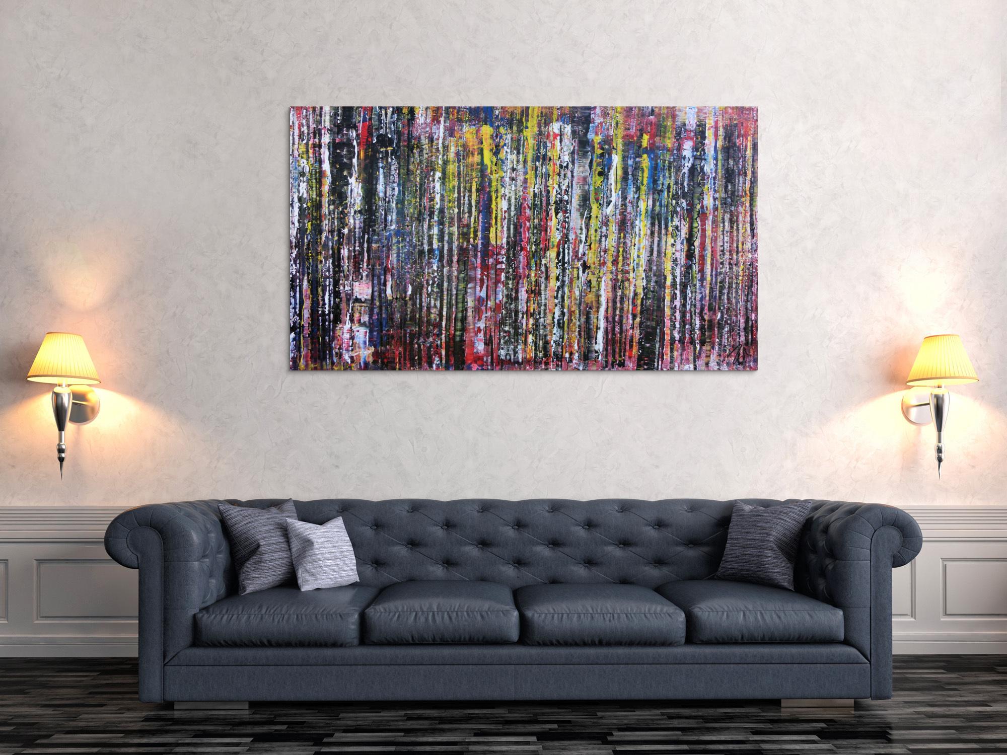 Abstraktes Acrylgemälde Spachteltechnik modern und bunt