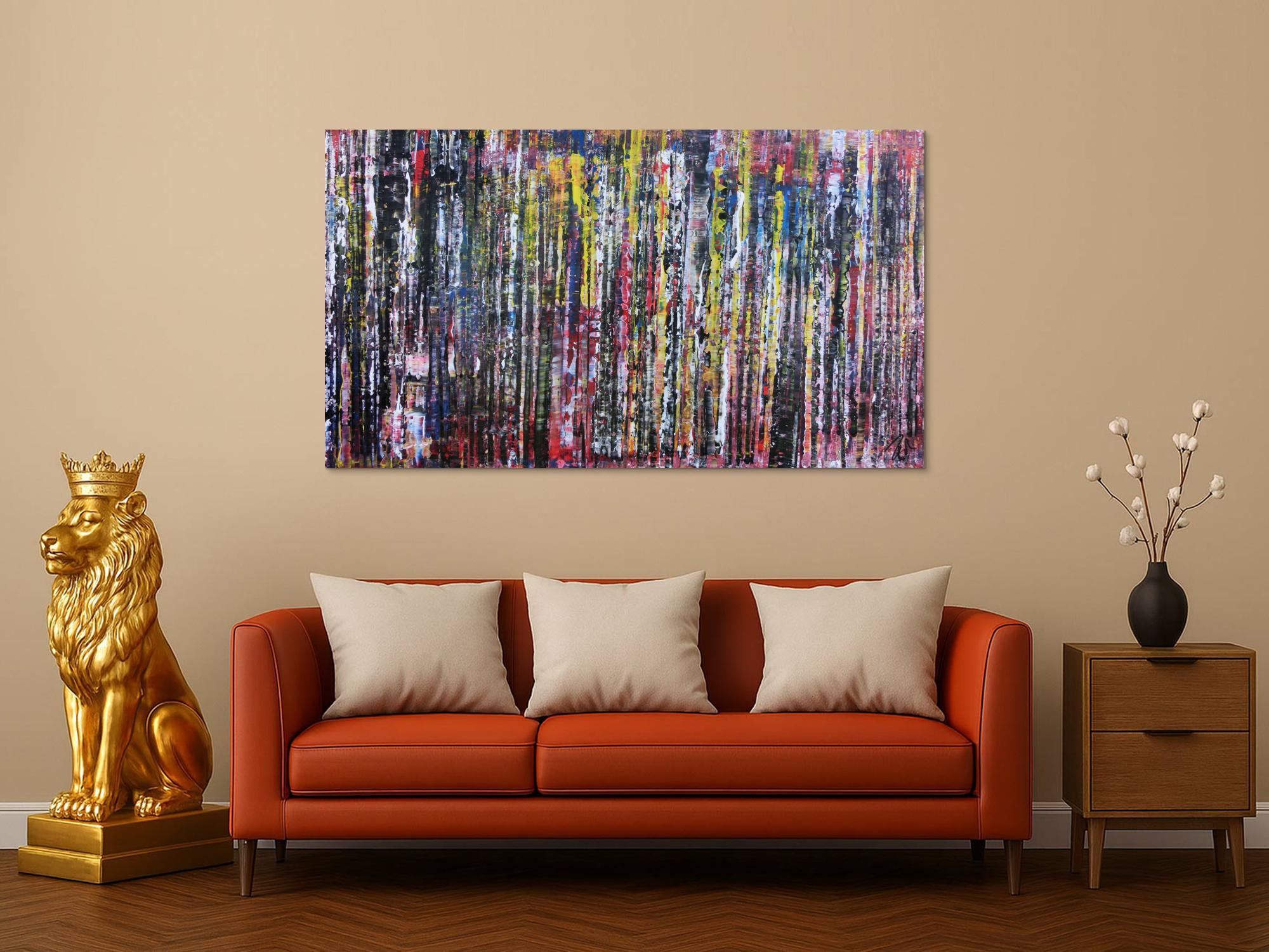 Abstraktes Acrylgemälde Spachteltechnik modern und bunt