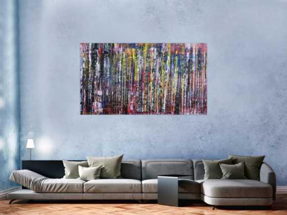 Abstraktes Acrylgemälde Spachteltechnik modern und bunt