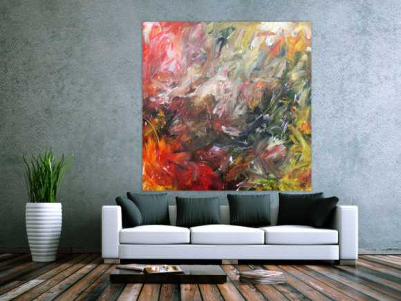 Abstraktes Acrylgemälde sehr modern mit hellen und dunklen Farben