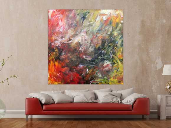 Abstraktes Acrylgemälde sehr modern mit hellen und dunklen Farben
