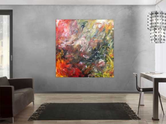 Abstraktes Acrylgemälde sehr modern mit hellen und dunklen Farben