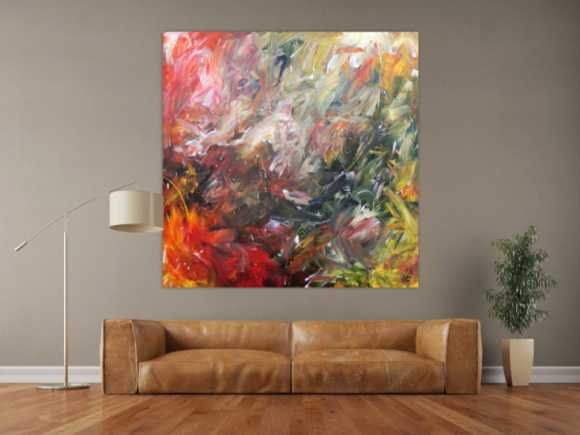 Abstraktes Acrylgemälde sehr modern mit hellen und dunklen Farben