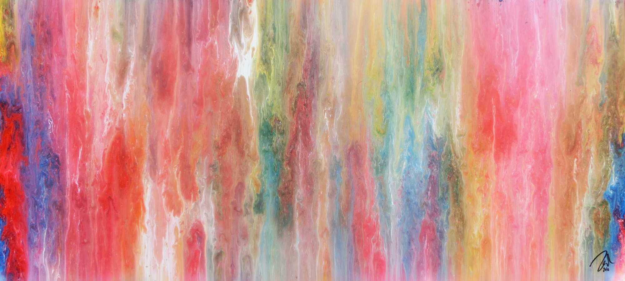 Helles und buntes Acrylgemälde abstrakt sehr modern und freundlich