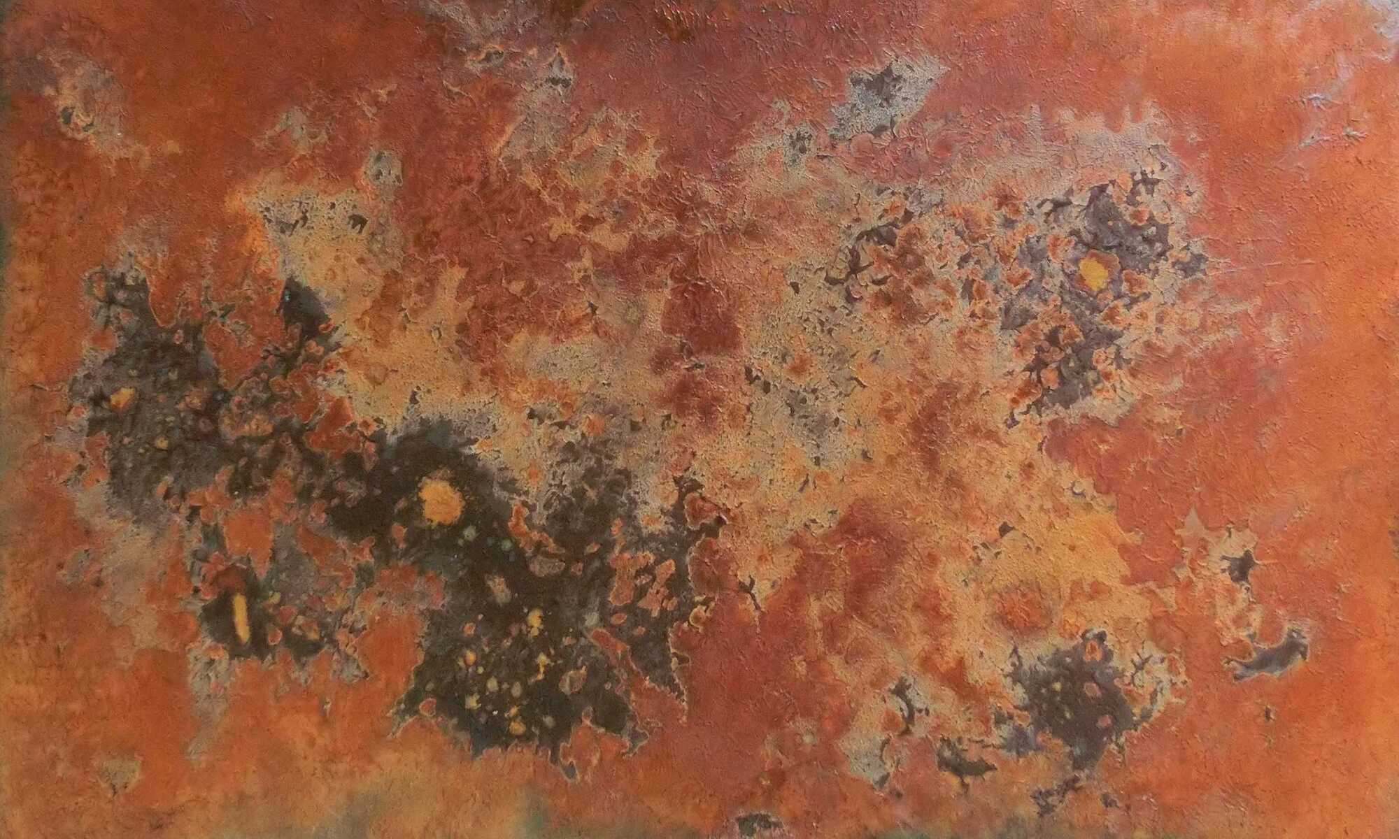 Abstraktes Gemälde aus echtem Rost