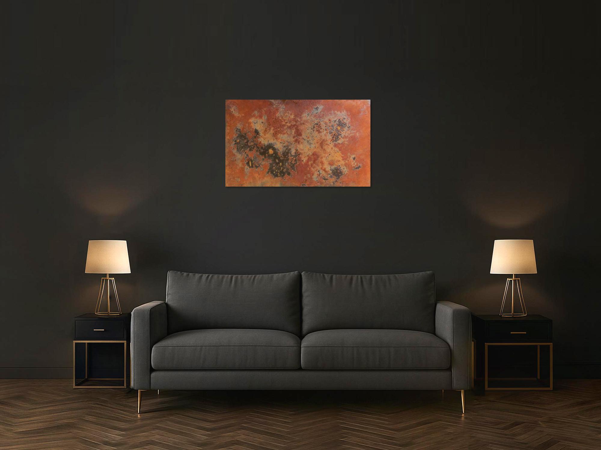 Abstraktes Gemälde aus echtem Rost