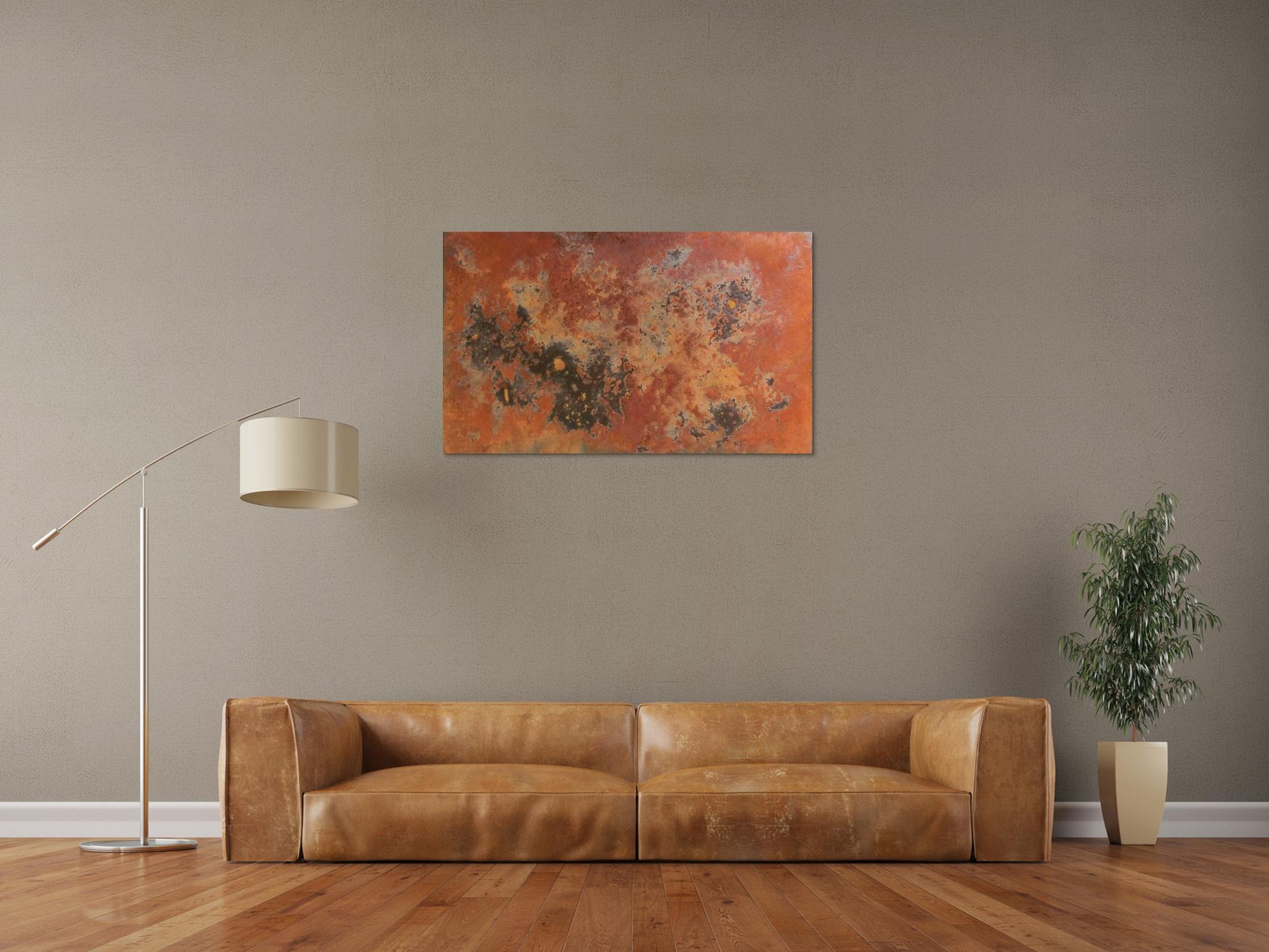 Abstraktes Gemälde aus echtem Rost