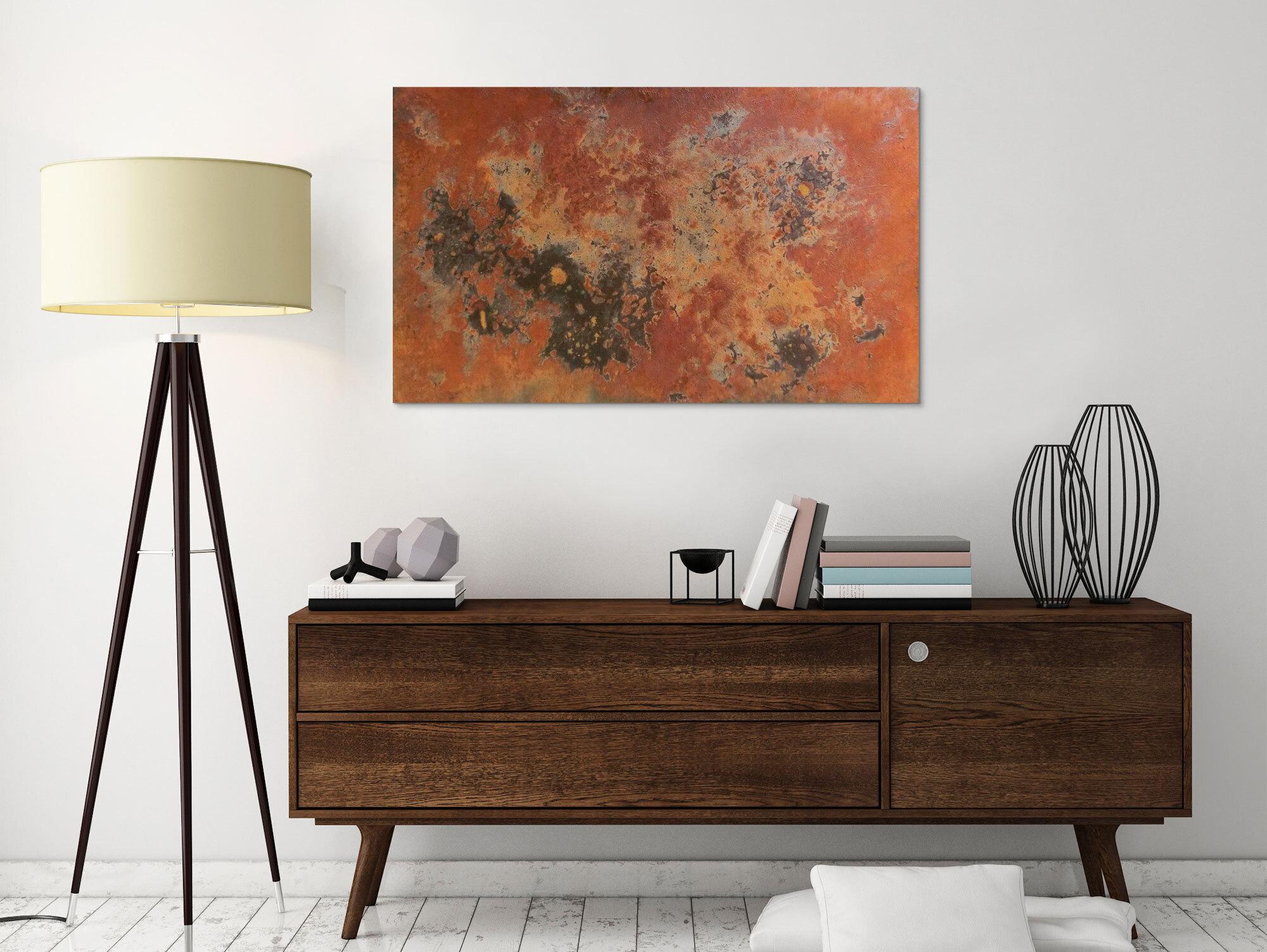 Abstraktes Gemälde aus echtem Rost