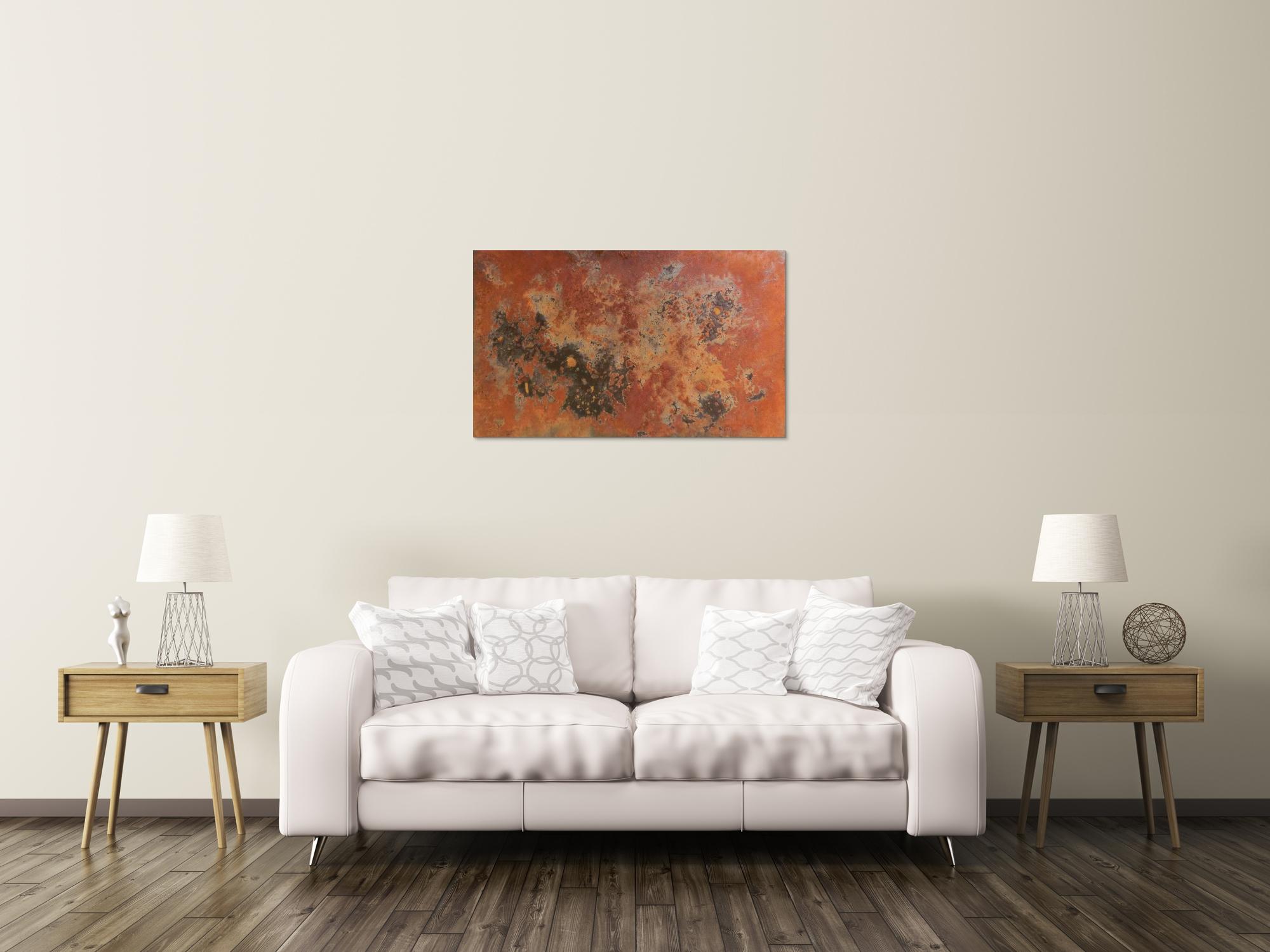 Abstraktes Gemälde aus echtem Rost
