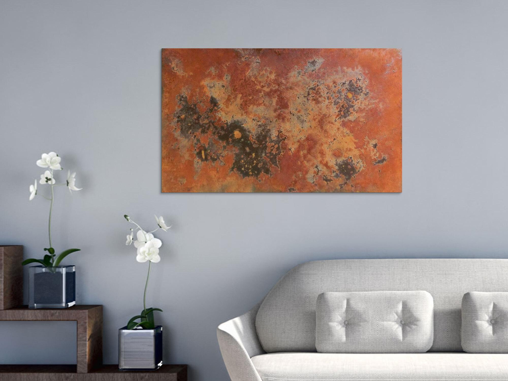 Abstraktes Gemälde aus echtem Rost
