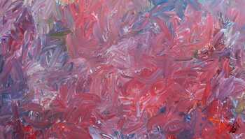 Abstraktes Acrylgemälde modern zeitgenössisch in rotem Farbton