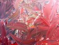 Detailaufnahme Abstraktes Acrylgemälde modern zeitgenössisch in rotem Farbton
