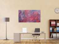 Abstraktes Acrylgemälde modern zeitgenössisch in rotem Farbton
