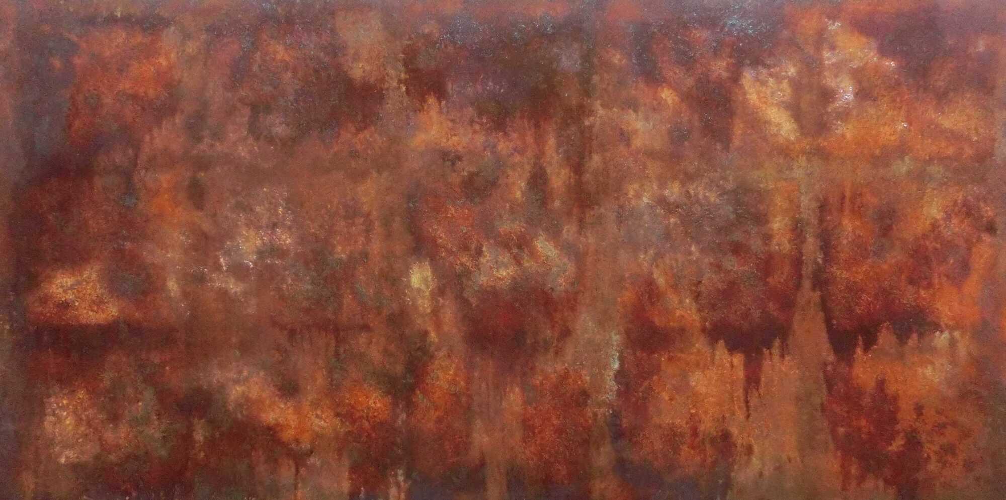 Abstraktes Gemälde aus echten Rost sehr groß modern und zeitgenössisch