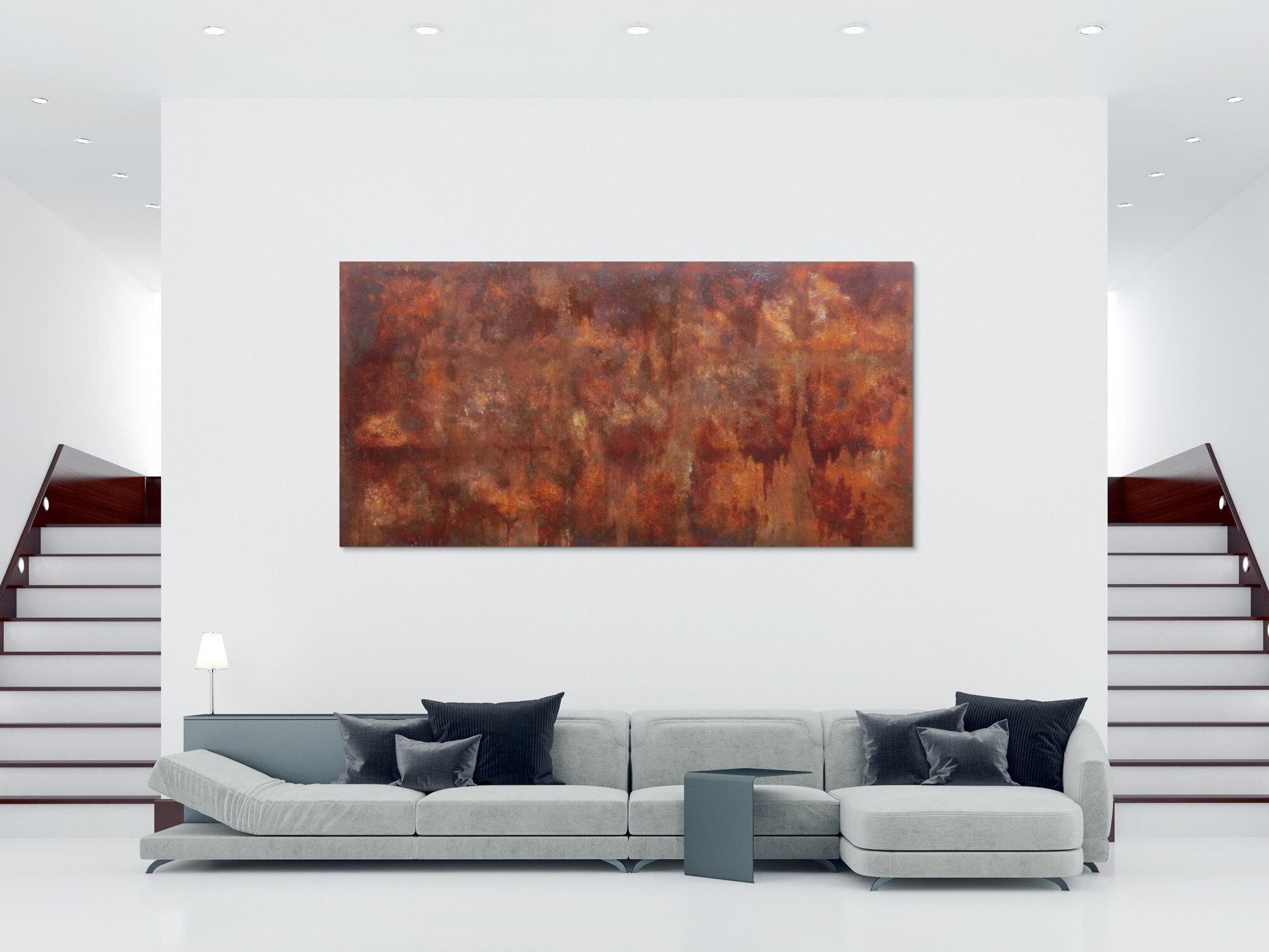 Abstraktes Gemälde aus echten Rost sehr groß modern und zeitgenössisch