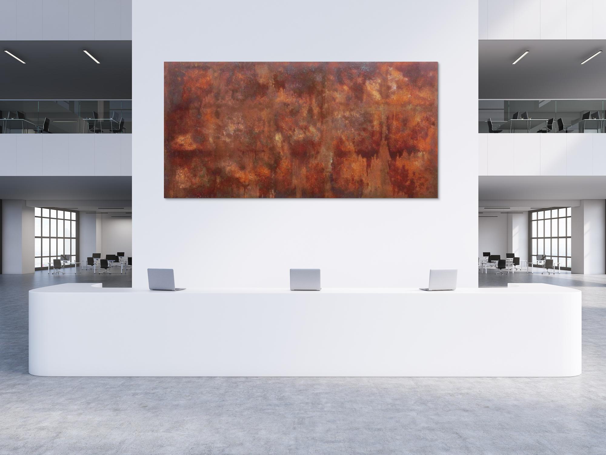 Abstraktes Gemälde aus echten Rost sehr groß modern und zeitgenössisch