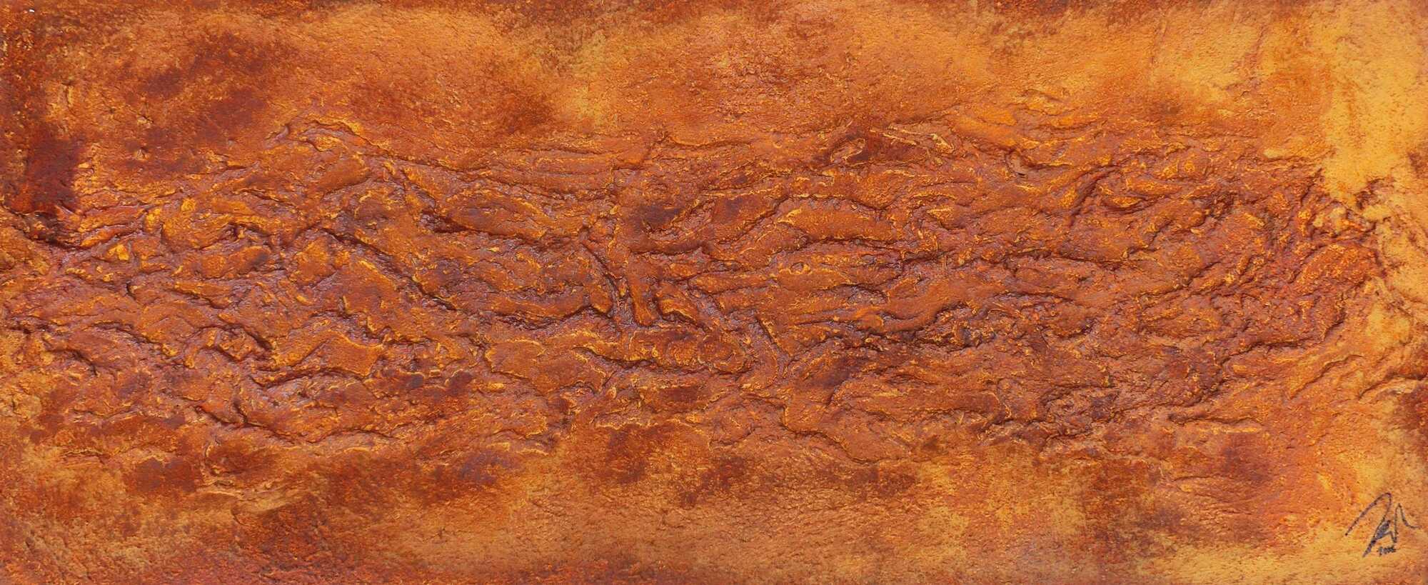 Abstraktes Gemälde aus echtem Rost und starker Struktur sehr modern