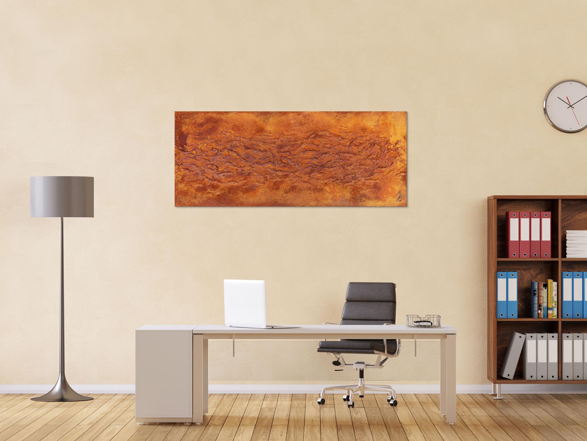 Abstraktes Gemälde aus echtem Rost und starker Struktur sehr modern