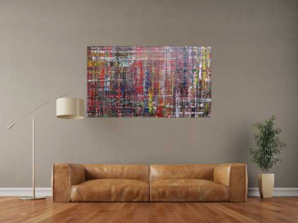 Modernes abstraktes Acrylbild sehr bunt mit Spachteltechnik