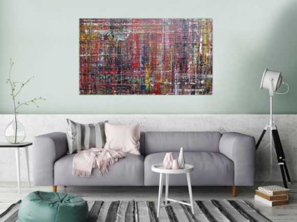 Modernes abstraktes Acrylbild sehr bunt mit Spachteltechnik