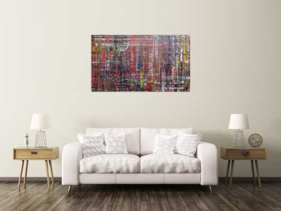 Modernes abstraktes Acrylbild sehr bunt mit Spachteltechnik