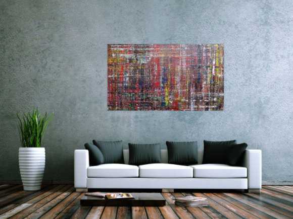 Modernes abstraktes Acrylbild sehr bunt mit Spachteltechnik