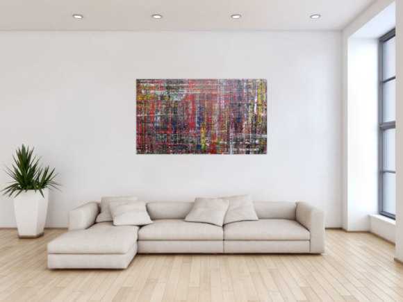 Modernes abstraktes Acrylbild sehr bunt mit Spachteltechnik