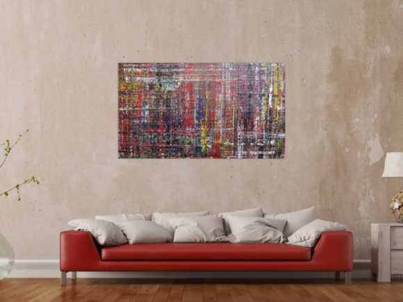 Modernes abstraktes Acrylbild sehr bunt mit Spachteltechnik