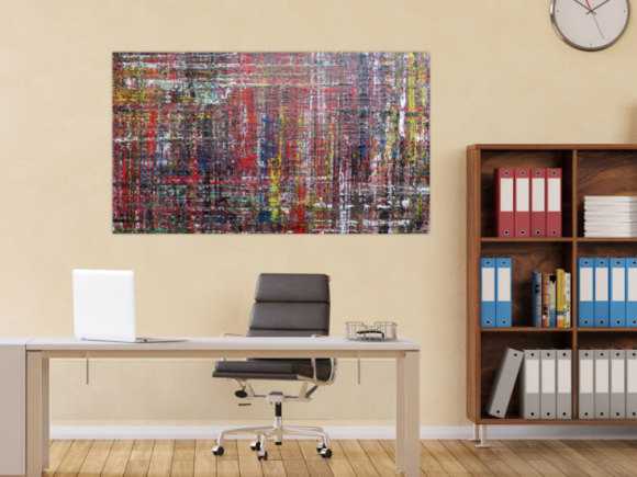 Modernes abstraktes Acrylbild sehr bunt mit Spachteltechnik