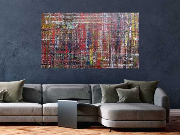 Modernes abstraktes Acrylbild sehr bunt mit Spachteltechnik