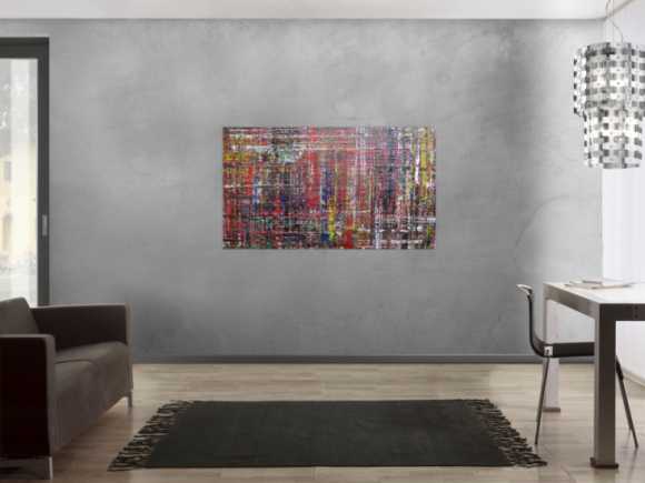 Modernes abstraktes Acrylbild sehr bunt mit Spachteltechnik